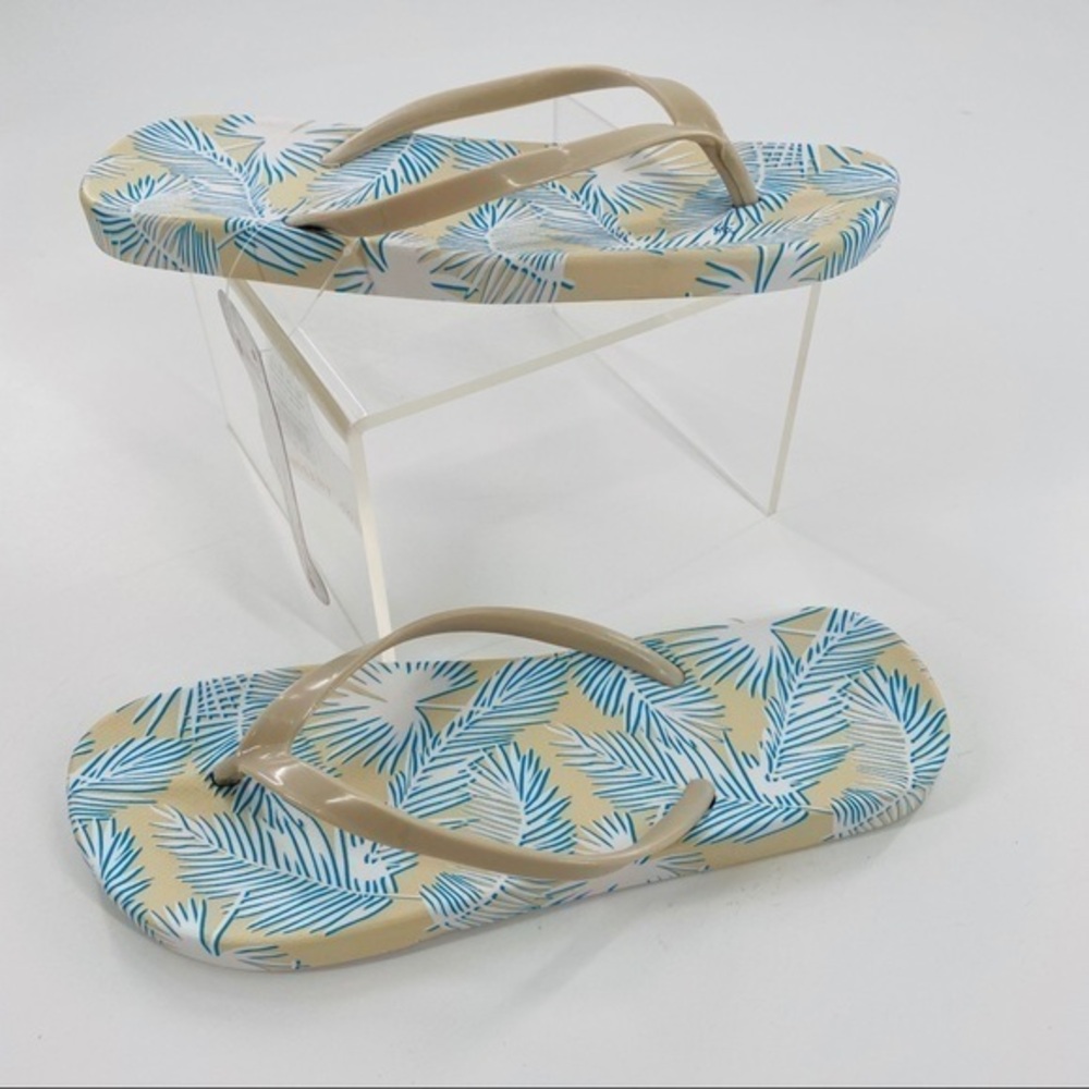 Palm Leaves Adult Slim Strap Flip Flops